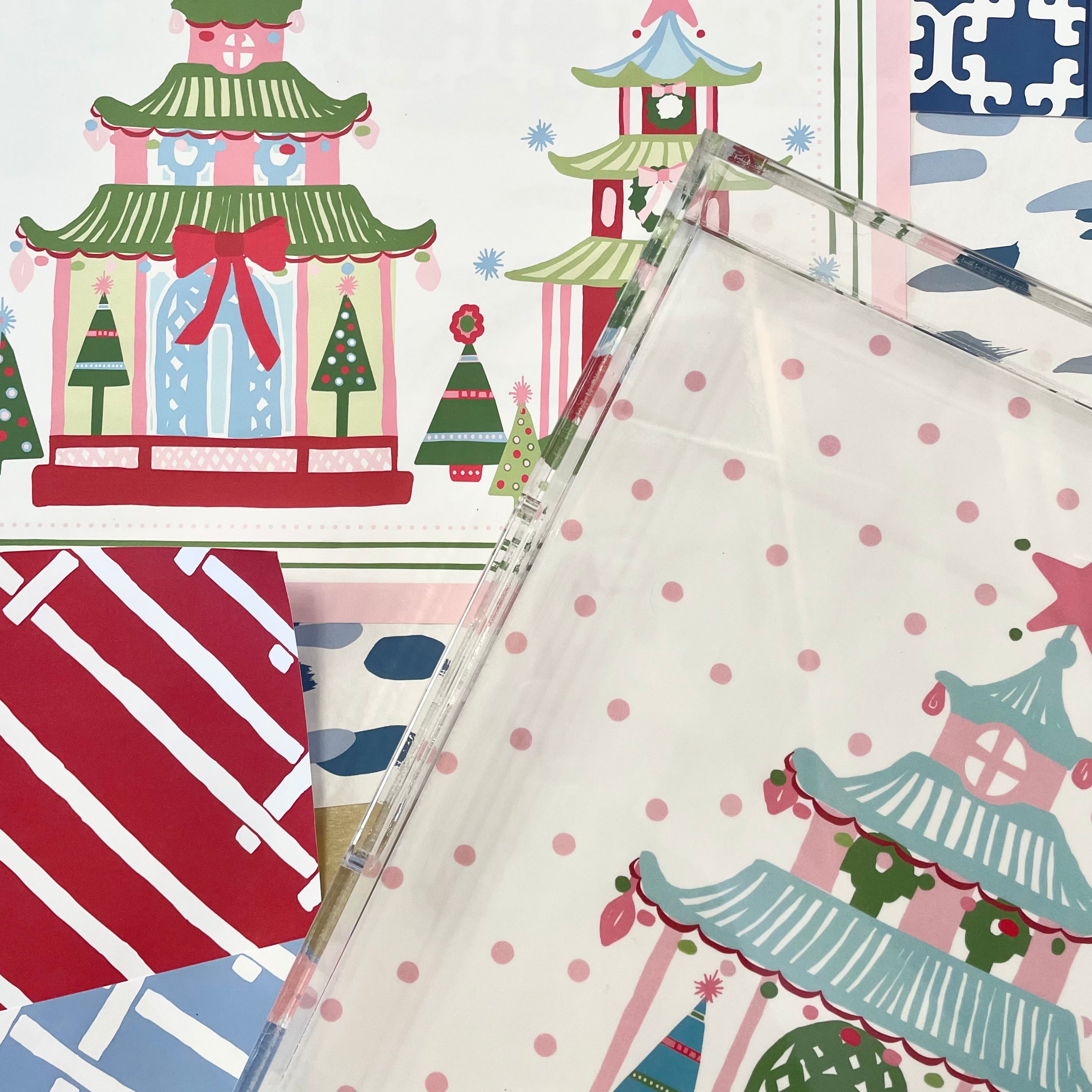 Preppy Christmas Fabric, Wallpaper and Home Decor