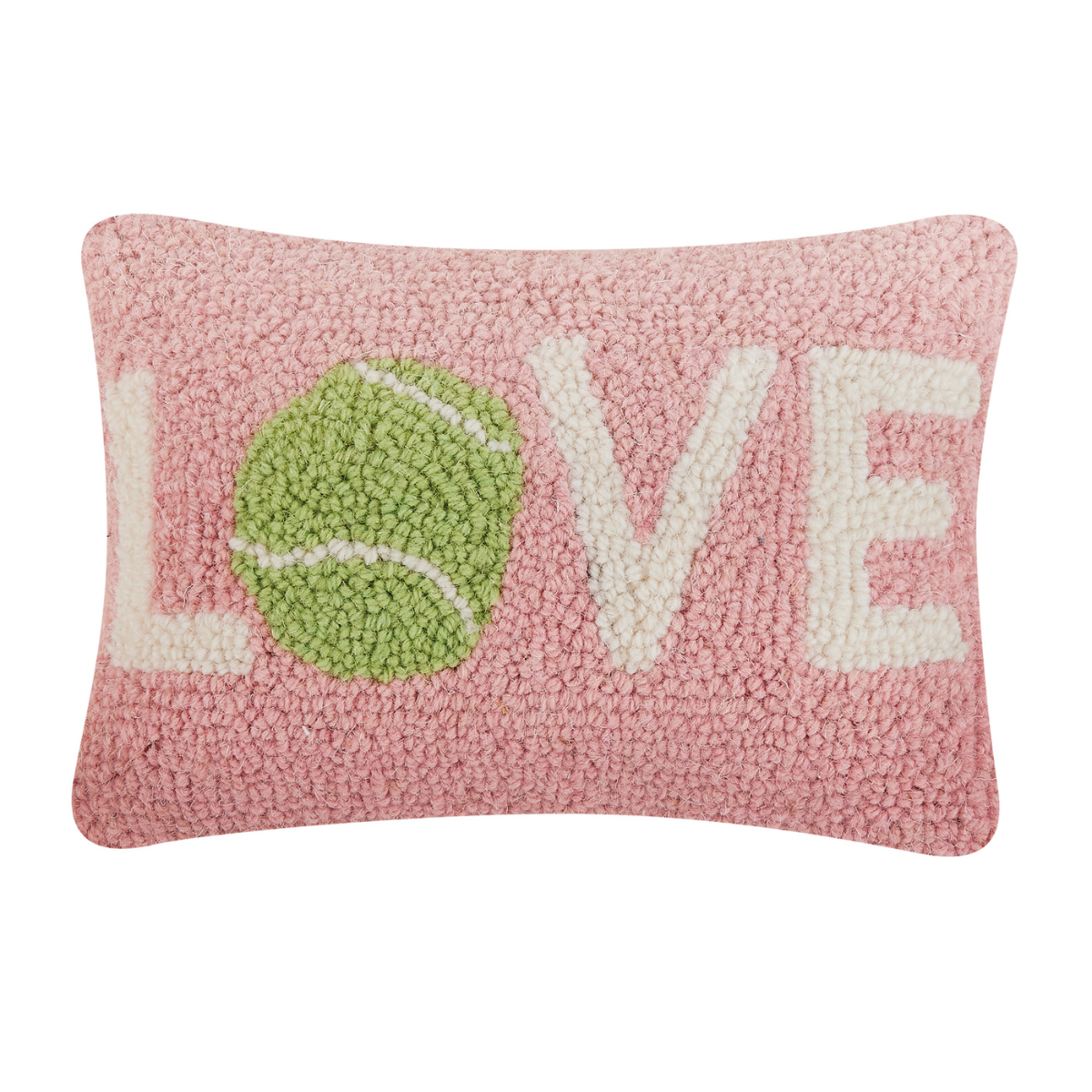 Tennis Love Hooked Wool Throw Pillow