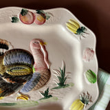 Vintage Oversized Rectangular Ceramic Turkey Platter