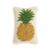 Pineapple Hooked Wool Throw Pillow