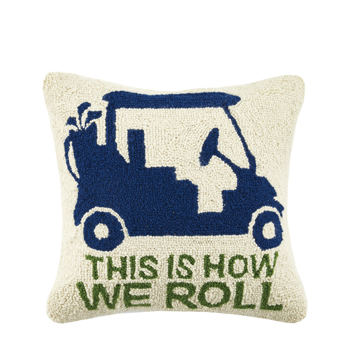 This Is How We Roll Golf Hooked Wool Throw Pillow