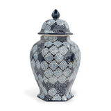 Shoal Bay Navy Blue/White Porcelain Hexagonal Lidded Jar