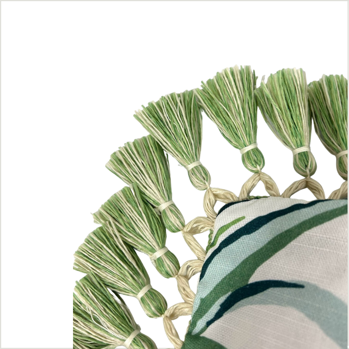 Jungle Road Barbados Green 22” Square Pillow