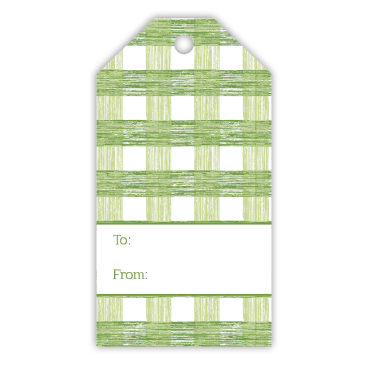 Gift Tag - Green Gin Lane Plaid