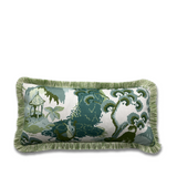 Ready-to-Ship Old Peking Celadon Green/Bahama Court Reverse Barbados Green 14" x 24" Rectangle Pillow