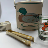 Vintage Georges Briard Drinks Set w/Glasses/Ice Bucket/Coasters, Set of 10