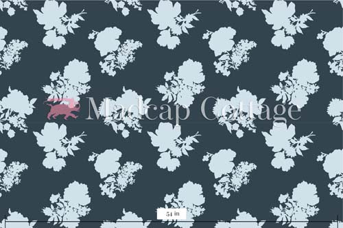 Swans Island Silhouette Navy Blue Outdoor Fabric by the Yard