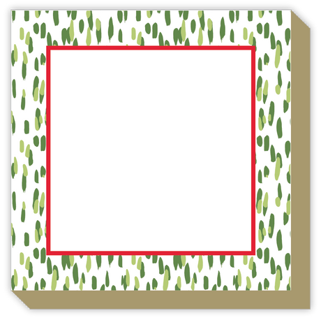Green Club House with Red Border Luxe Notepad