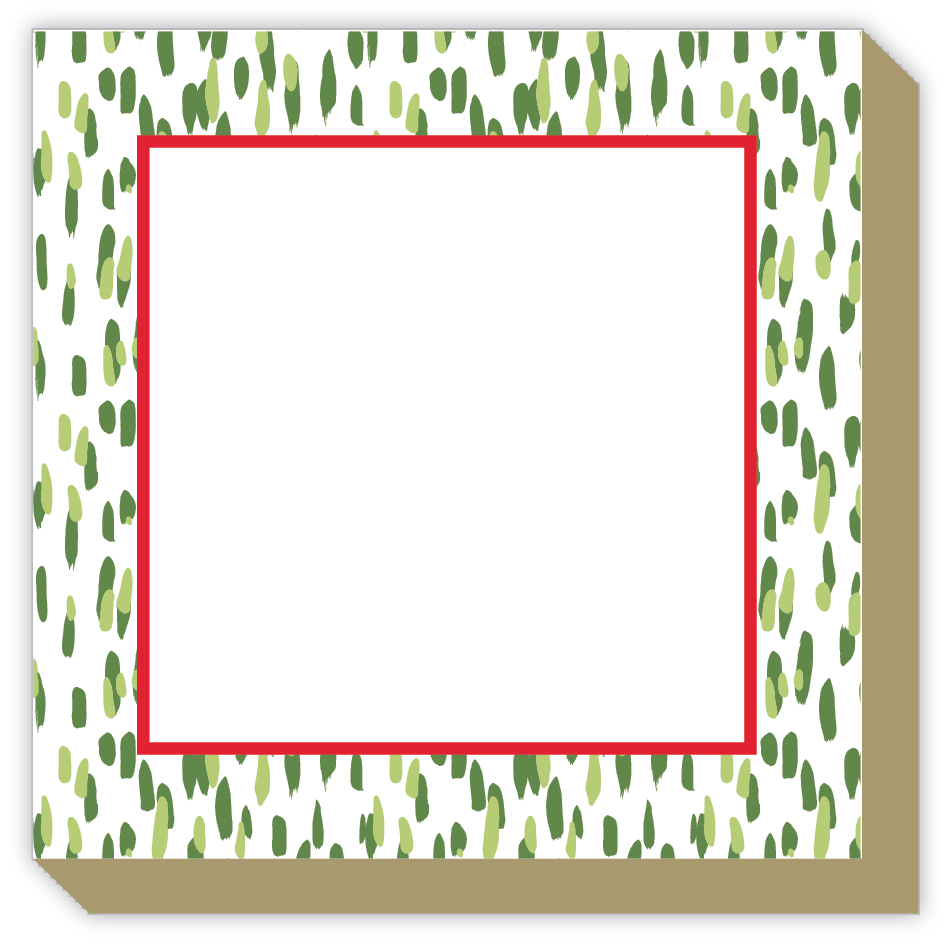 Club House Green w/Red Border Luxe Notepad