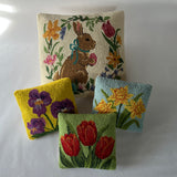 Daffodil Hooked-Wool 10" Square Pillow