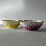 Hand-Painted Ceramic Flower-Shaped Bowls, Set of 2