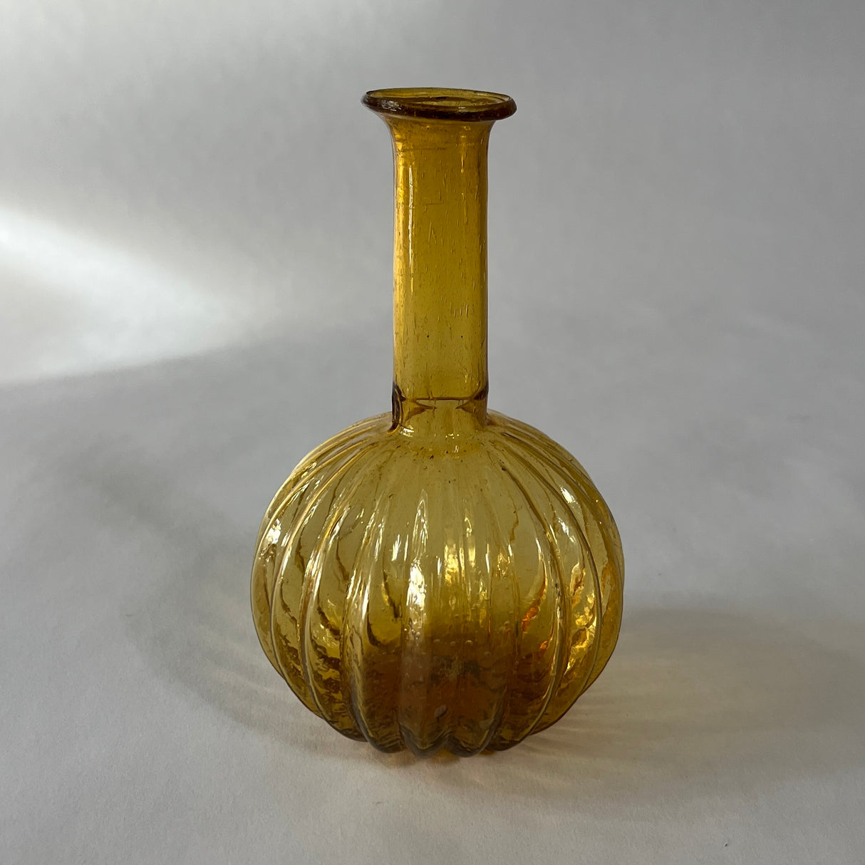 Yellow and Amber Glass Bud Vase