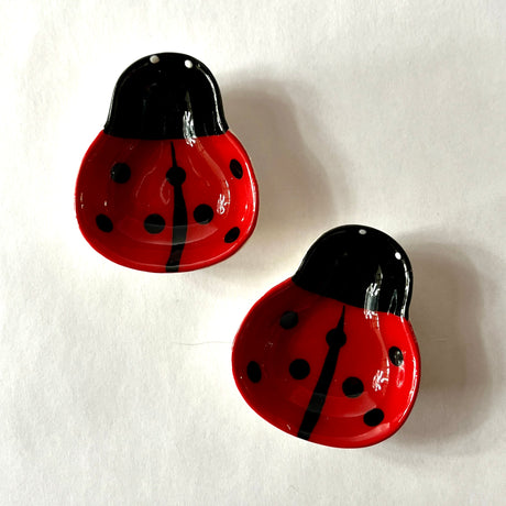 Petite Ladybug Ceramic Accent Plates, Set of 2