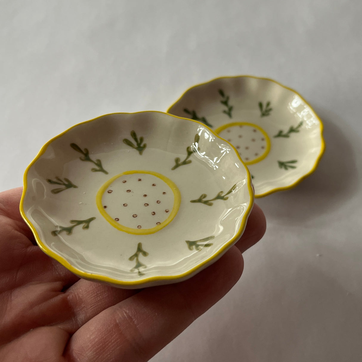 Petite Flower Ceramic Accent Dishes, Set of 2