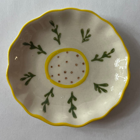 Petite Flower Ceramic Accent Plates, Set of 2