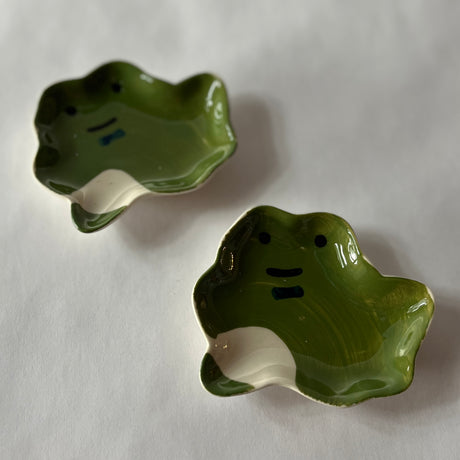 Petite Frog Ceramic Accent Plates, Set of 2