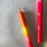 Pink/Orange/Red Taper Candles, Set of 3