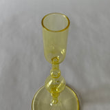 Yellow Glass Candleholders, Pair