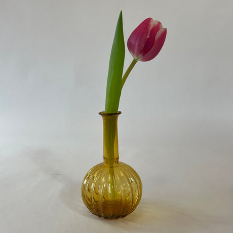Yellow and Amber Glass Bud Vase