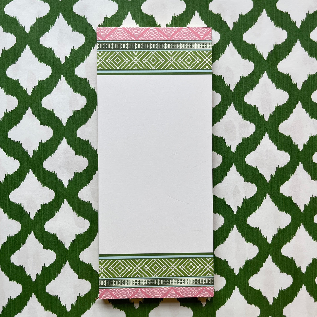 Island House Palm Green/Fez Pink Luxe Skinny Notepad