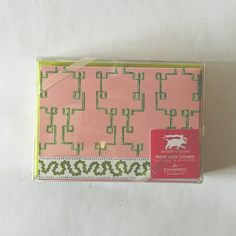 Bamboozled Pink/Green/Harbor Trail Pink/Green Petite Notecard Set