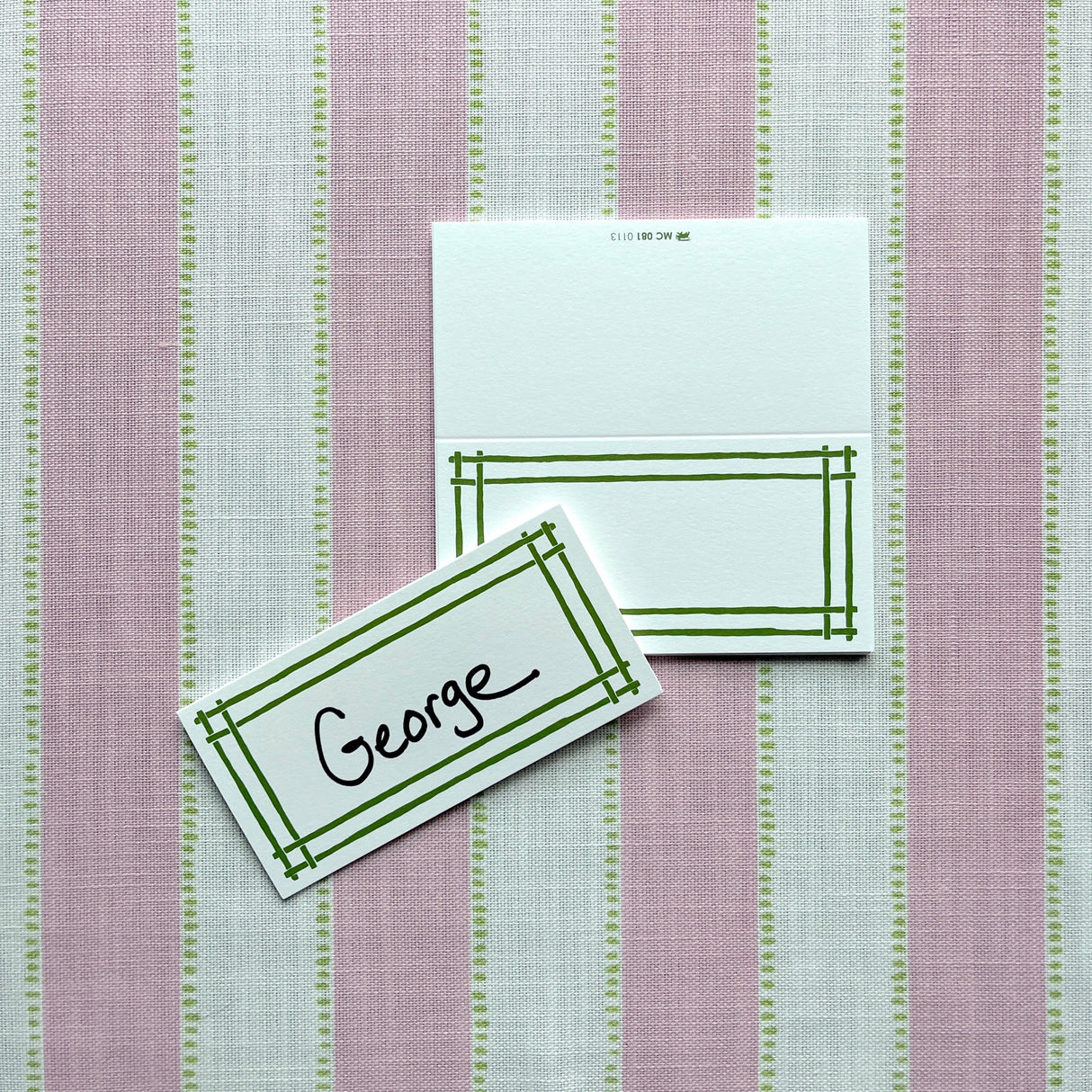Forest Green Island House Paper Place Cards