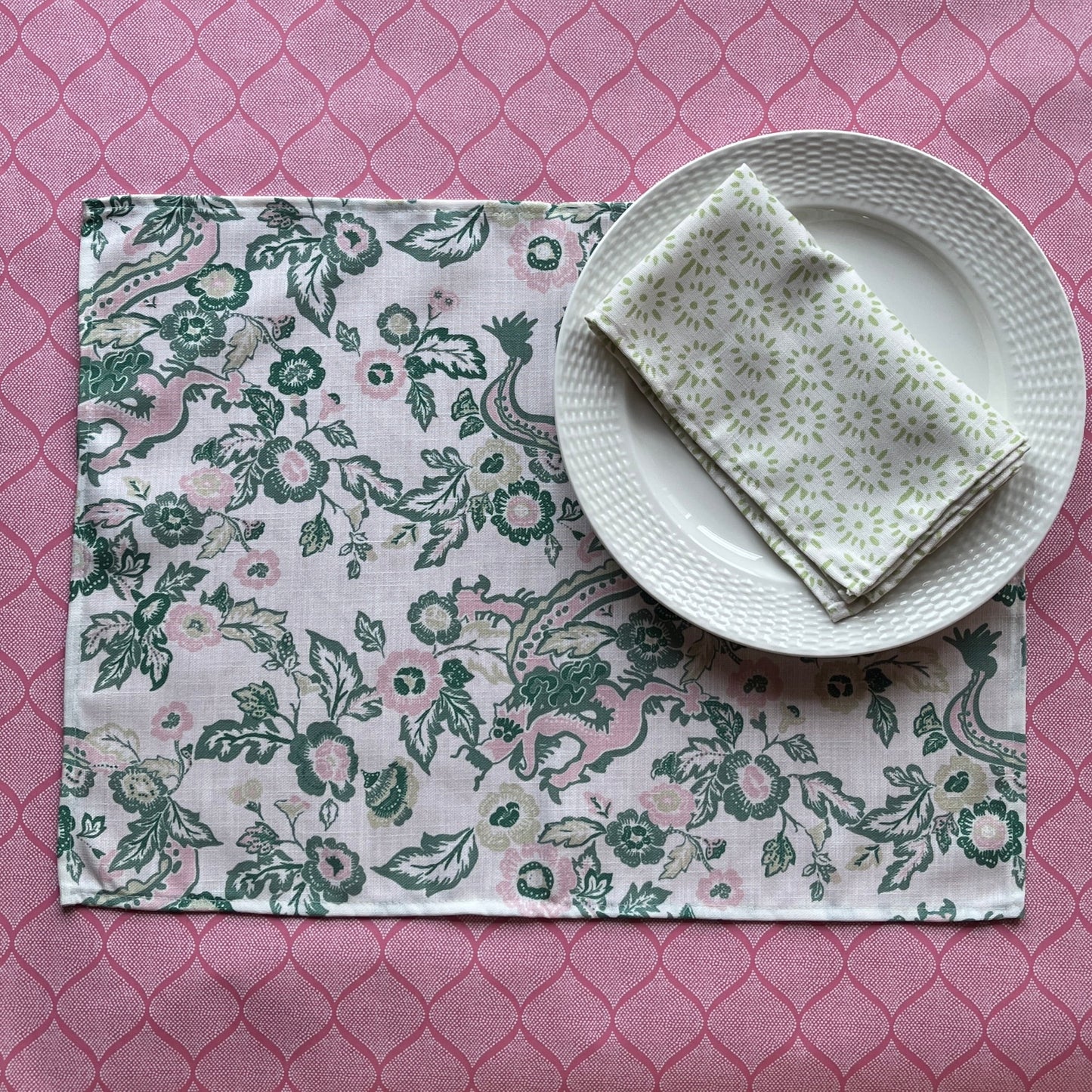 East of the Sun Celery Washable Linen Placemats, Set of 4