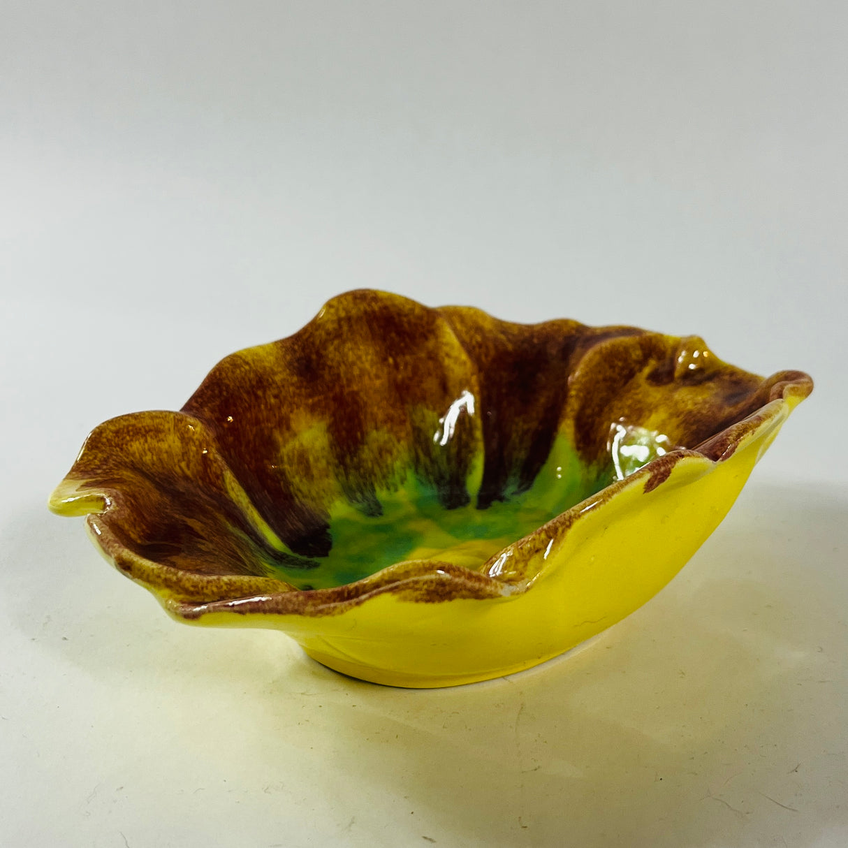 McCoy Yellow Planter and Flower-Shaped Dish, Set of 2