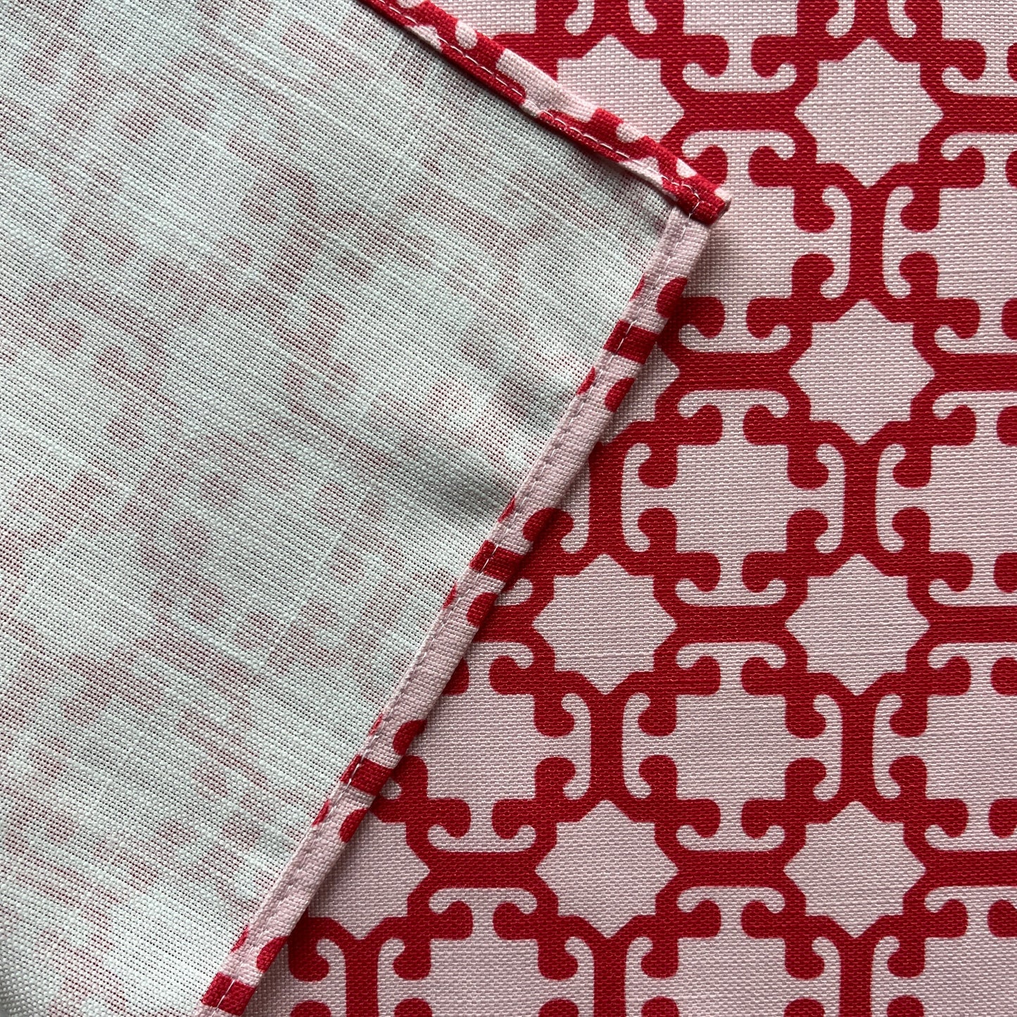 Alhambra Lacquer Red Washable Linen Placemats, Set of 4
