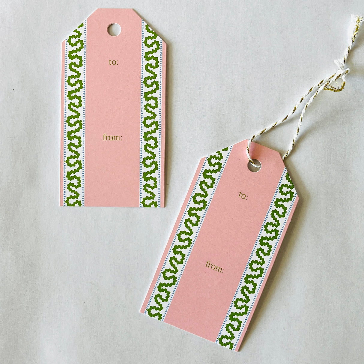 Pink/Green Harbor Trail Gift Tags, Pack of 10