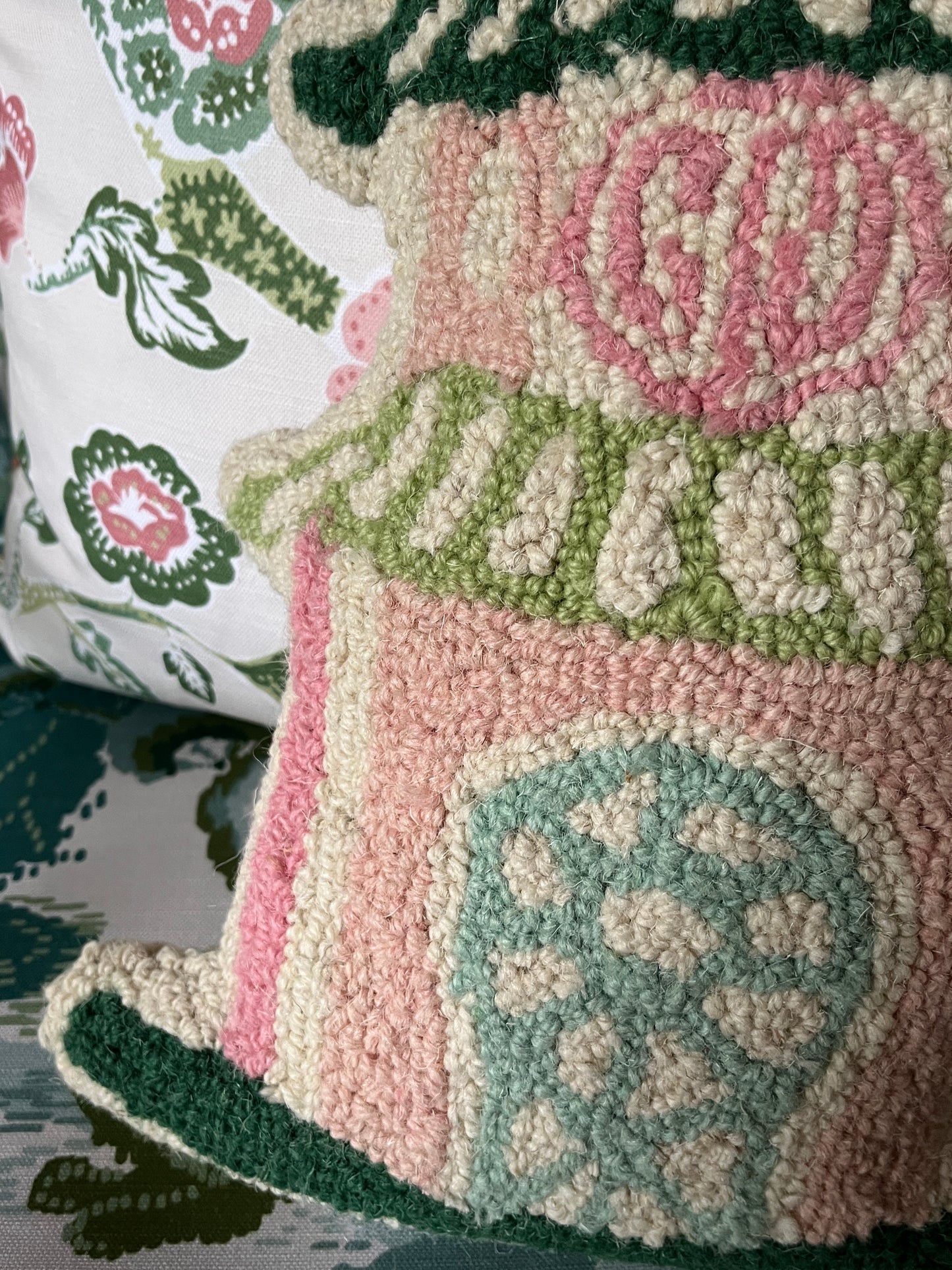 Oh, Pagoda Mini Hooked Wool Pillow