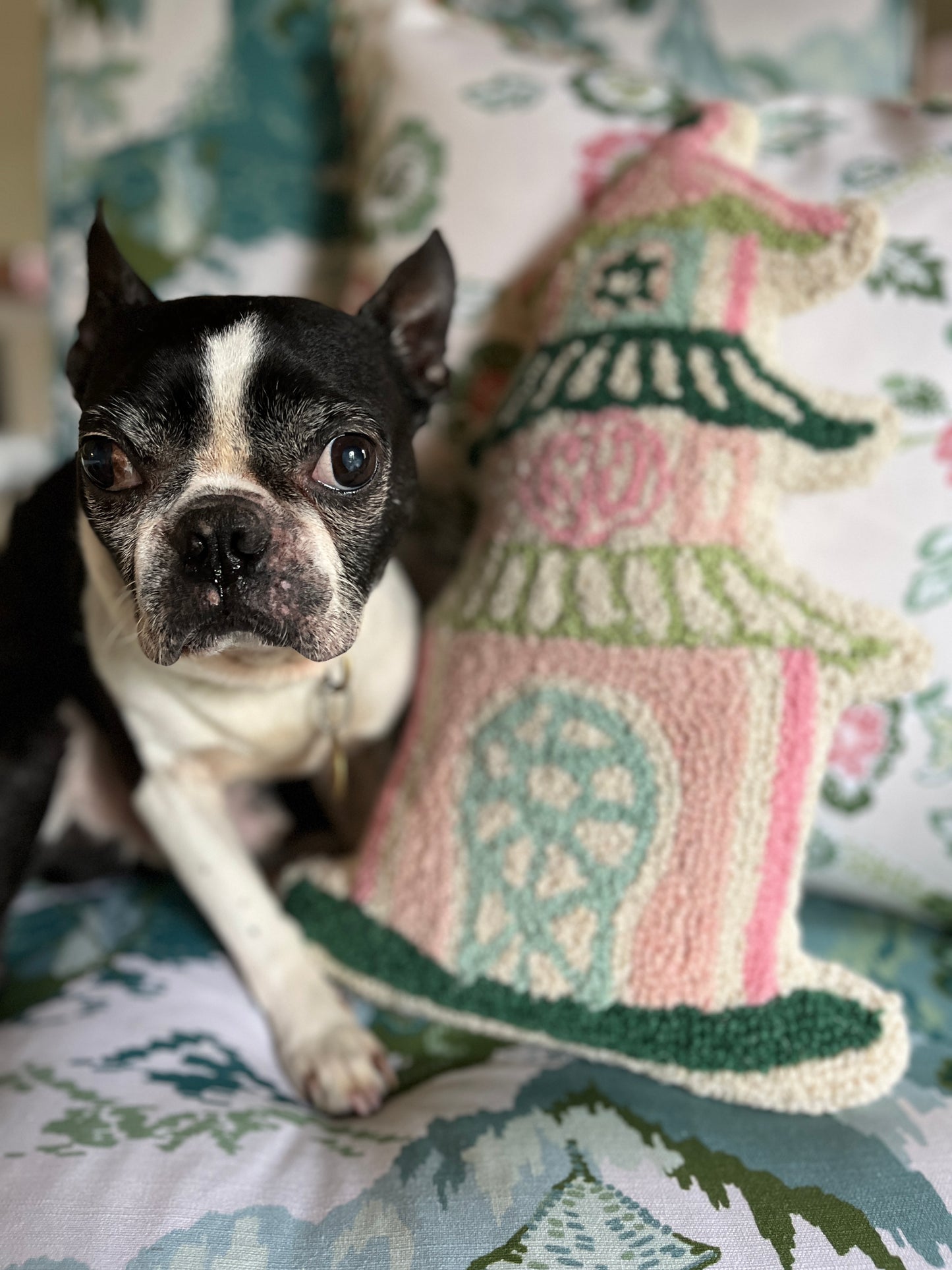 Oh, Pagoda Mini Hooked Wool Pillow