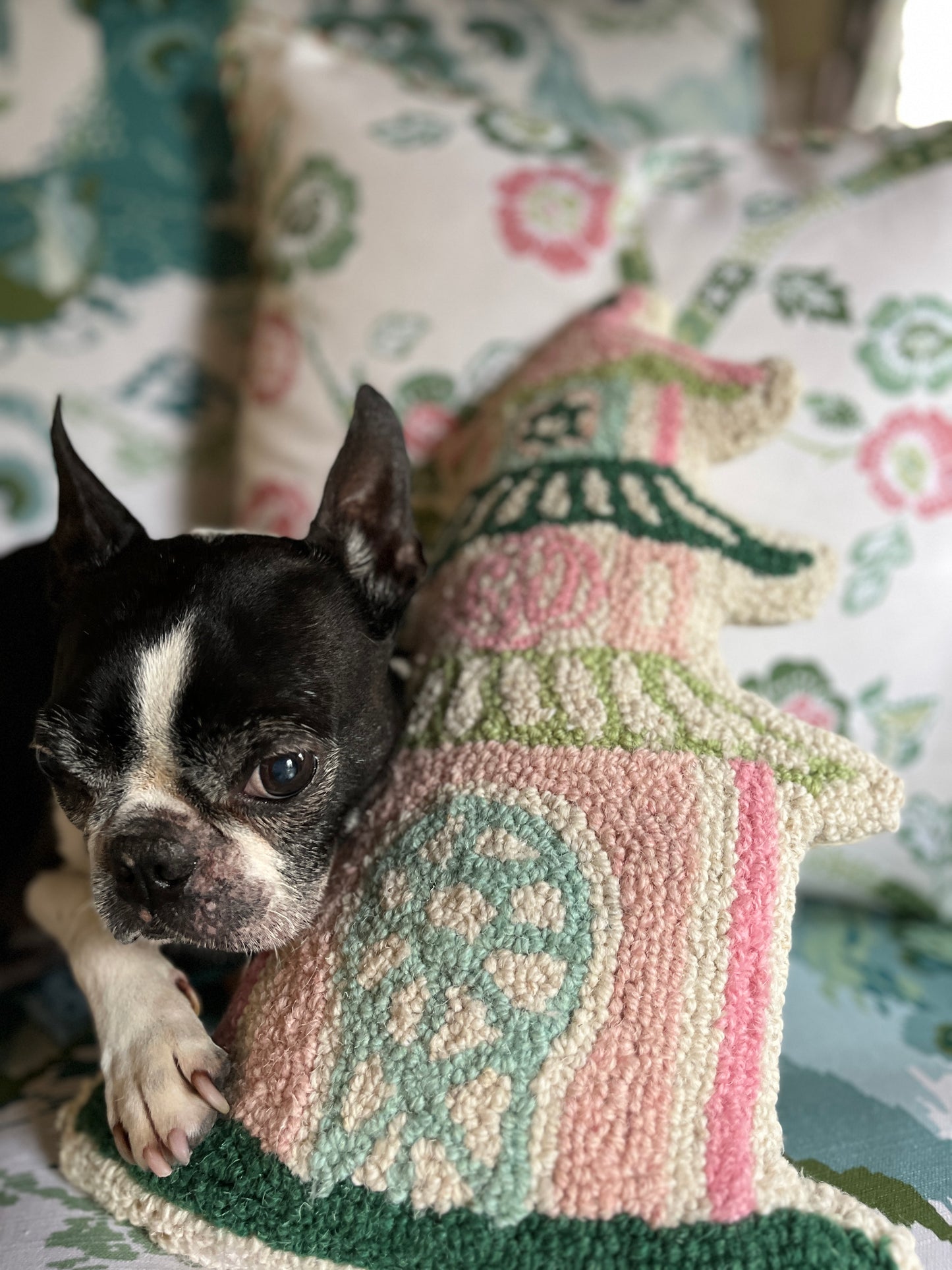 Oh, Pagoda Mini Hooked Wool Pillow