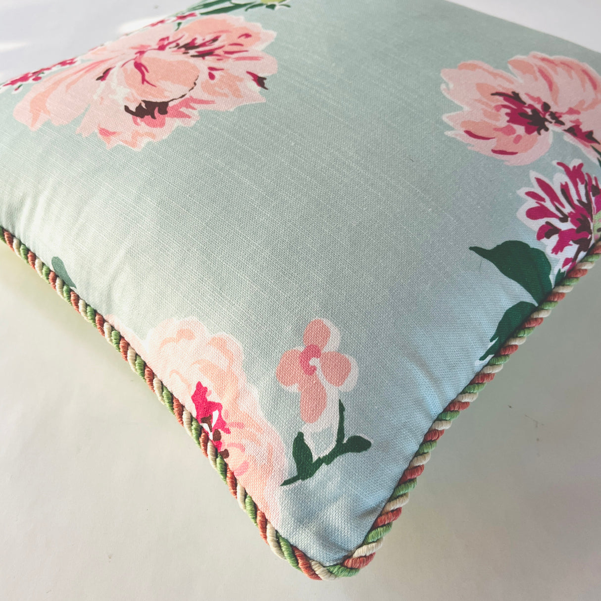Swans Island Sky Blue/Bahama Court Meadow Green 16” Square Pillow