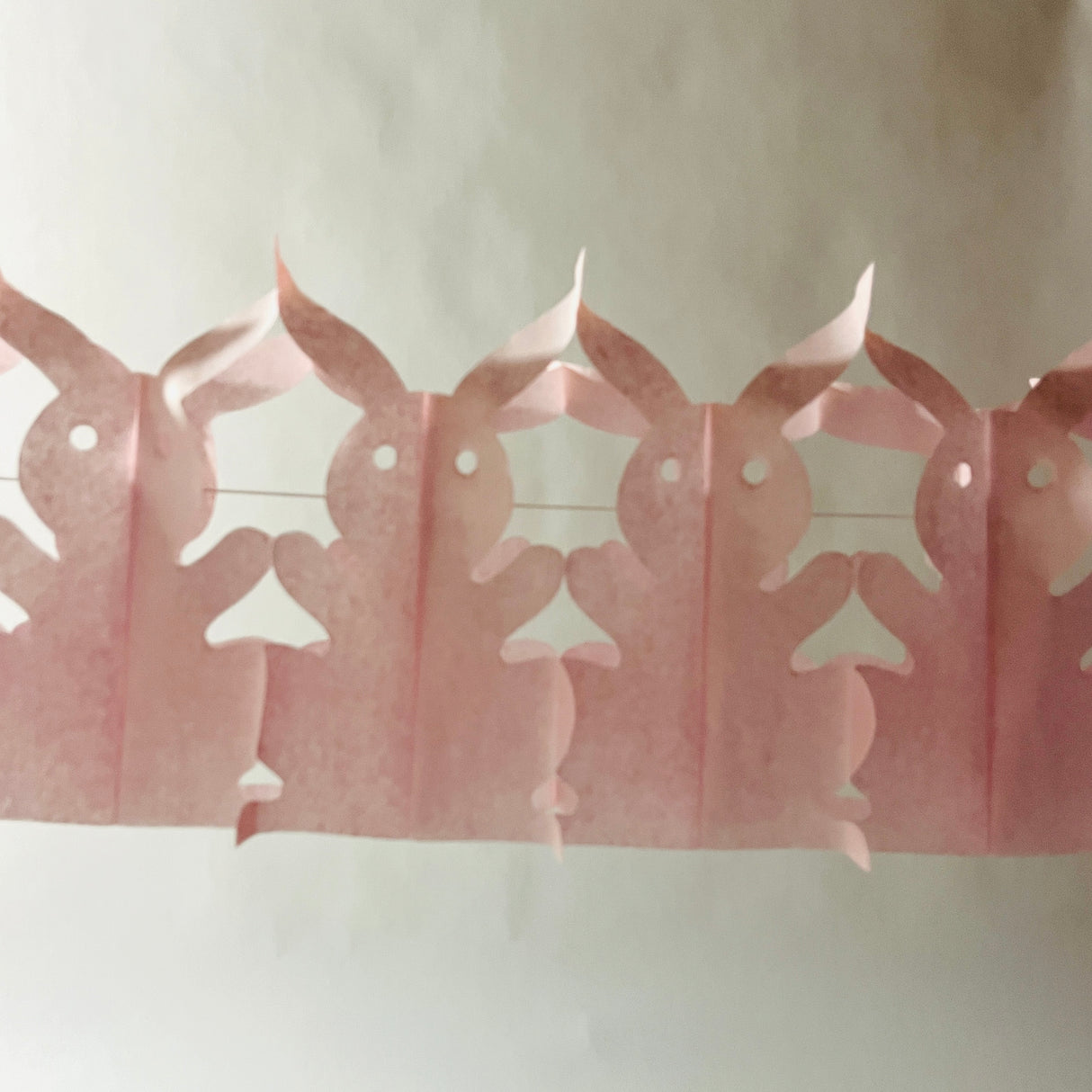 Pink/White Paper Easter Bunny Tissue Paper Garland