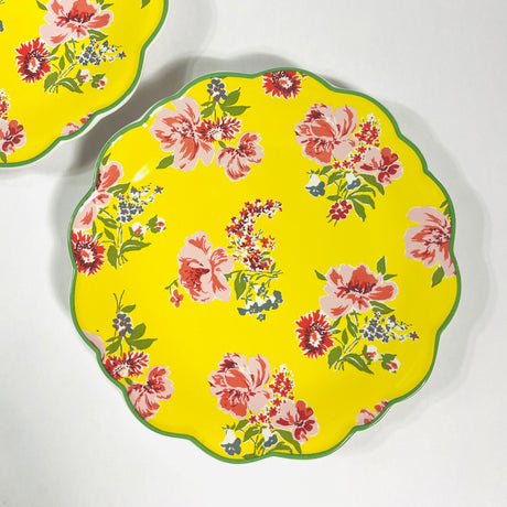 Madcap Cottage Yellow Swans Island Scallop Ceramic Plate