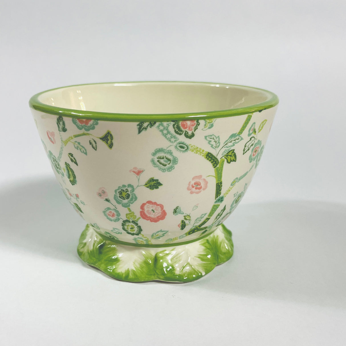 Madcap Cottage Celadon Green Temple Garden Footed Ceramic Bowl