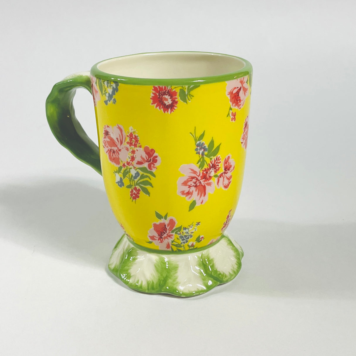 Madcap Cottage Yellow Swans Island Footed Coffee Ceramic Mug