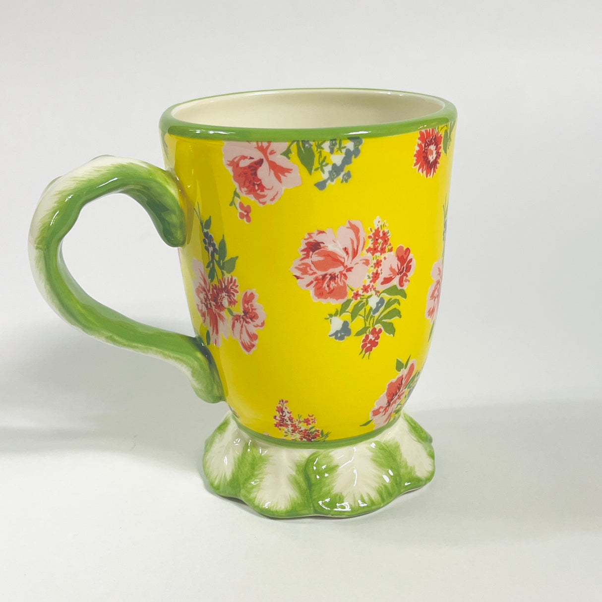 Madcap Cottage Yellow Swans Island Footed Coffee Ceramic Mug