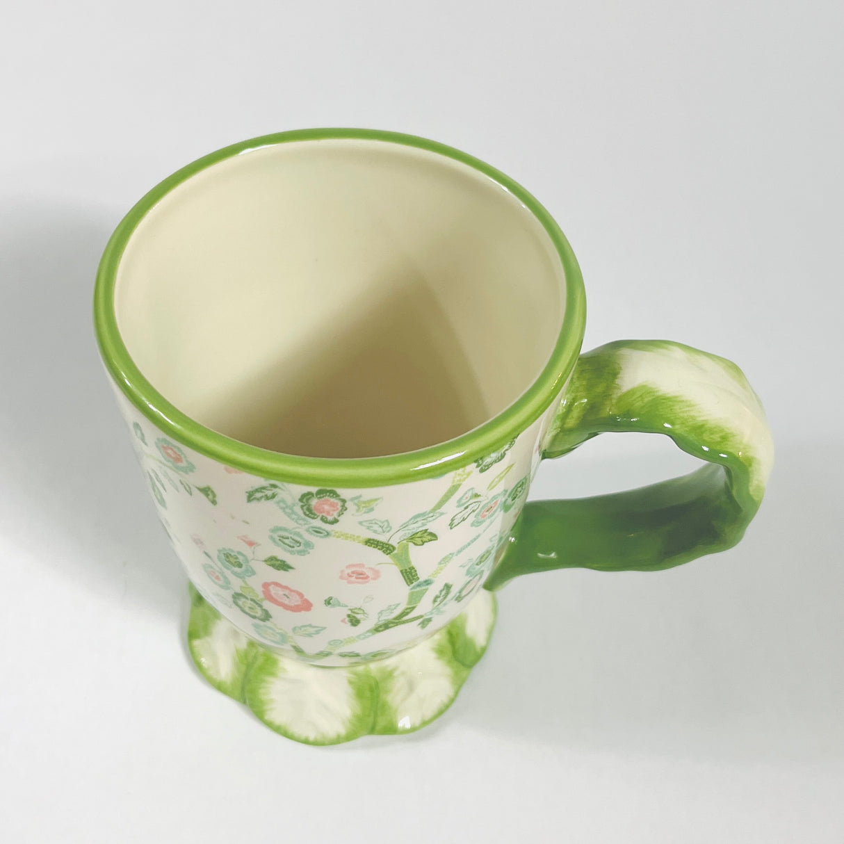 Madcap Cottage Celadon Green Temple Garden Footed Coffee Ceramic Mug