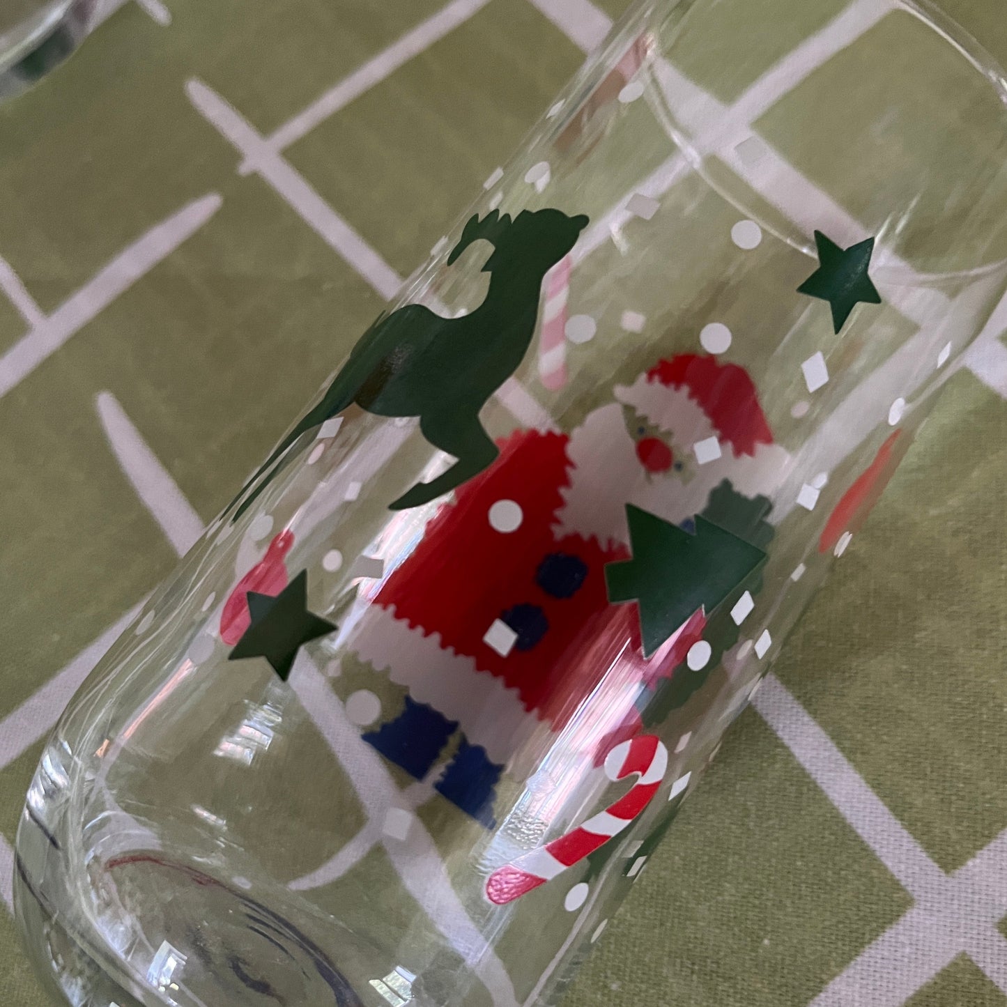 Vintage Santa Drinks Glasses, Set of 4