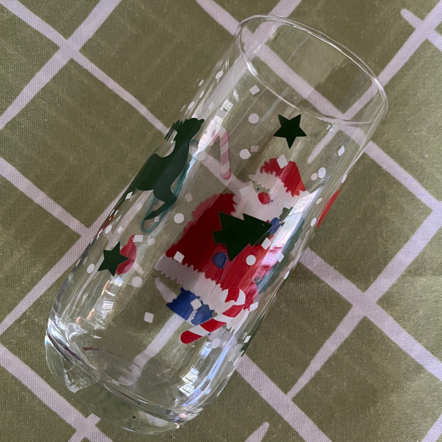 Vintage Santa Drinks Glasses, Set of 4
