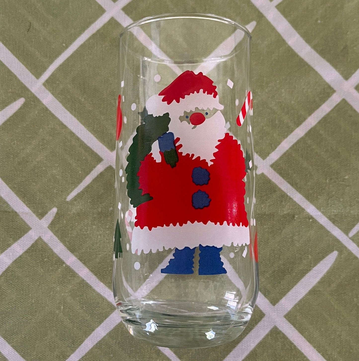 Vintage Santa Drinks Glasses, Set of 4