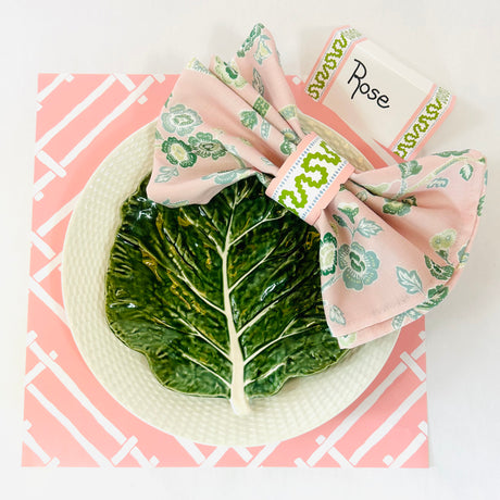 Pink/Green Harbor Trail Paper Place Cards