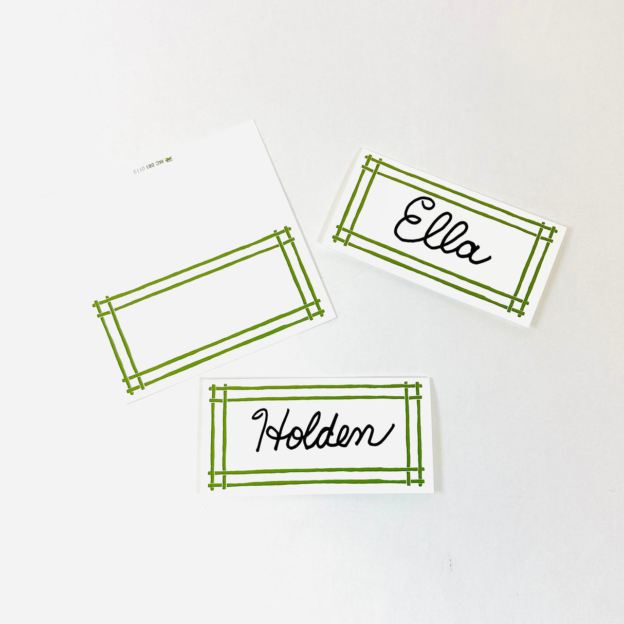 Forest Green Island House Paper Place Cards