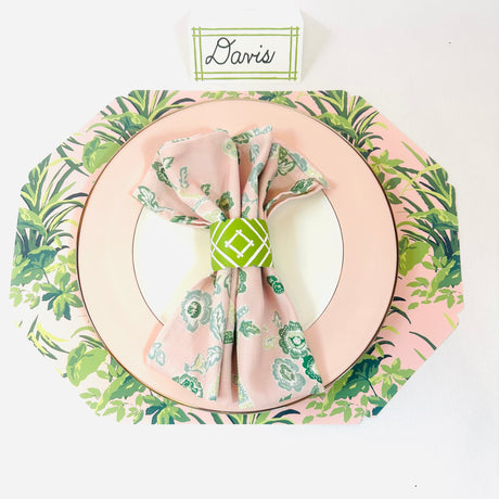 Palm Green Island House Paper Place Cards