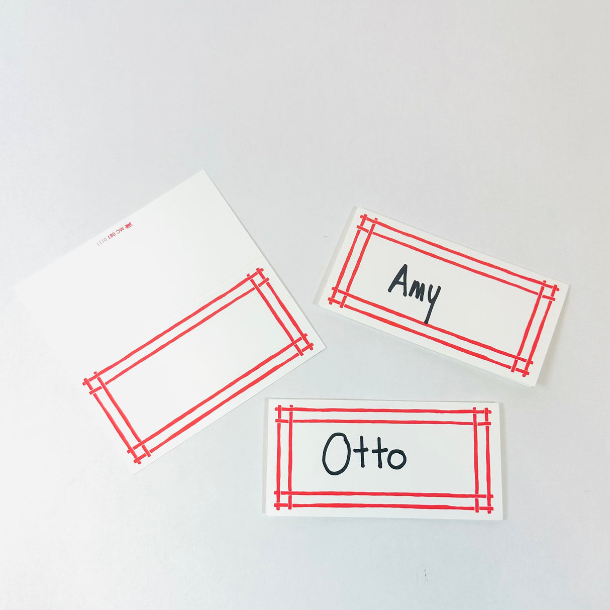 Geranium Red Island House Paper Place Cards