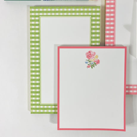 Gingham and Florals Stationery Set
