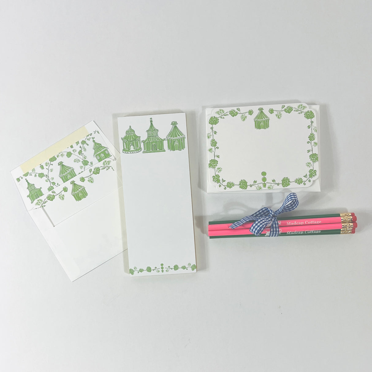 Into the Garden Green Stationery Set