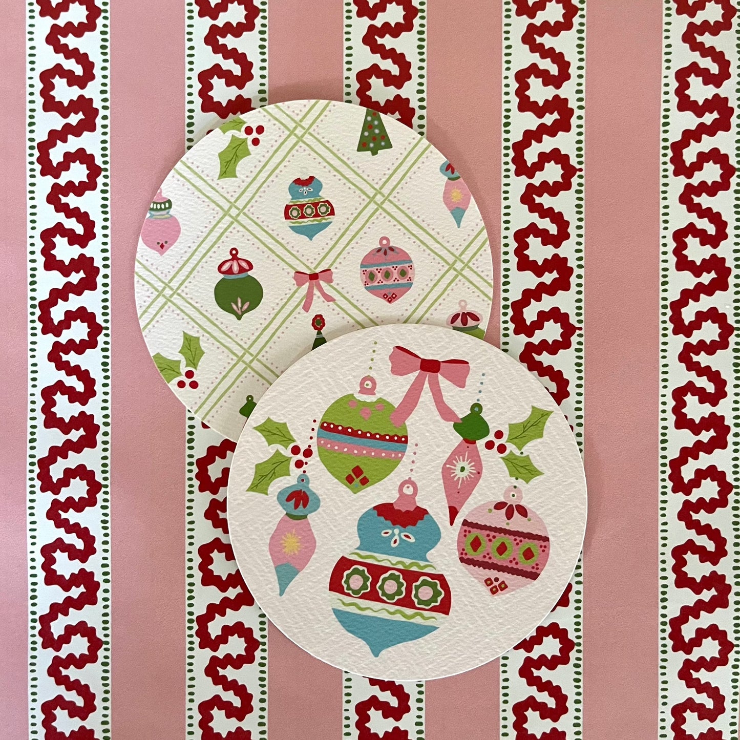 Darling Ornaments Christmas Round Coasters